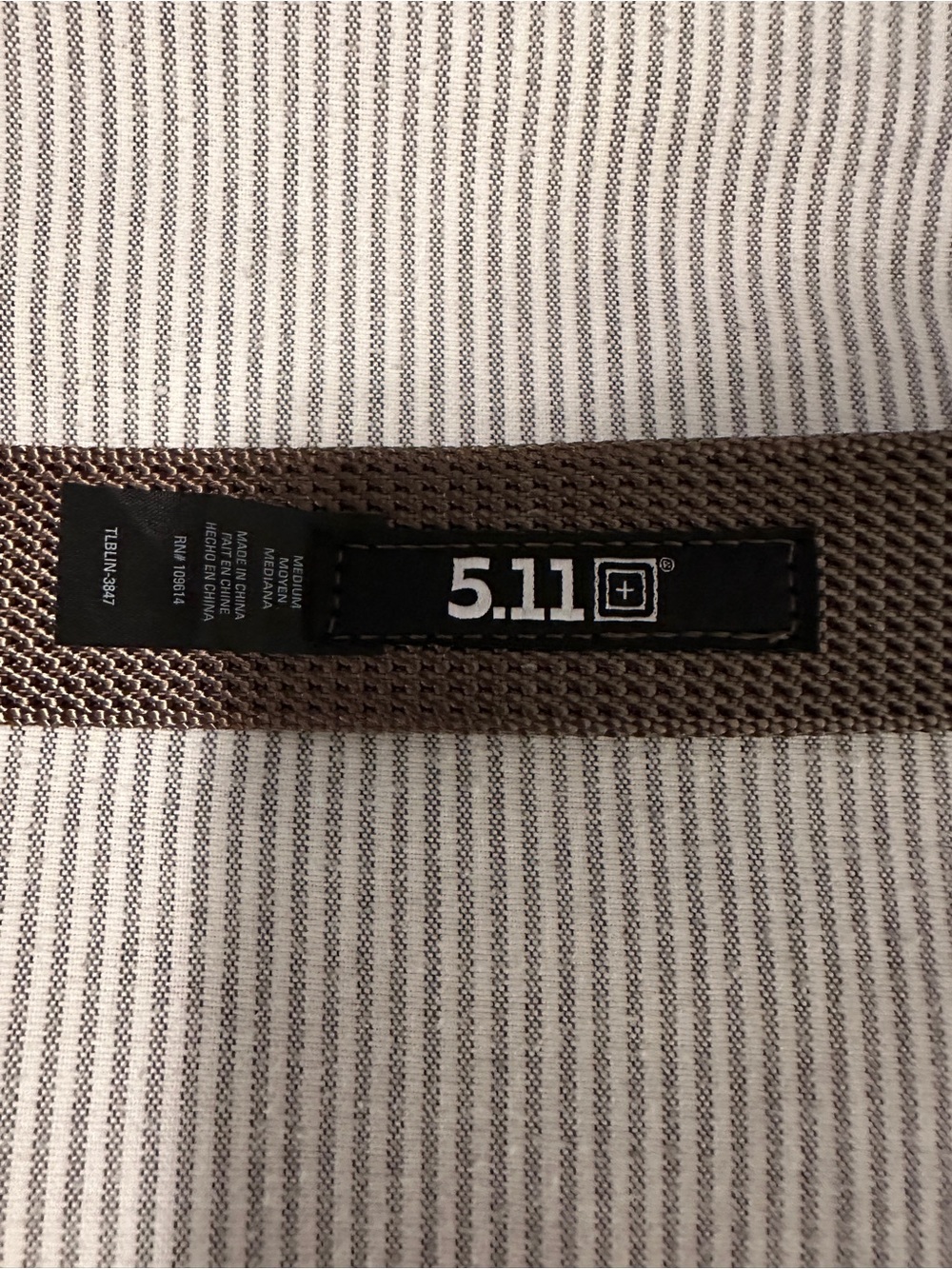 5.11 Tactical olive green Webbing Belt with Black Logo Patch